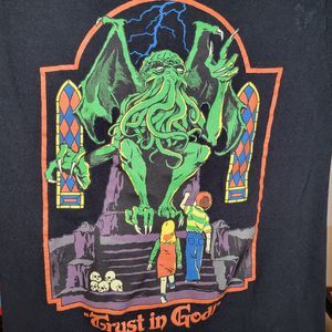 Steven Rhodes Graphic Tee "Trust In God" Cthulhu SS Black - Size Small